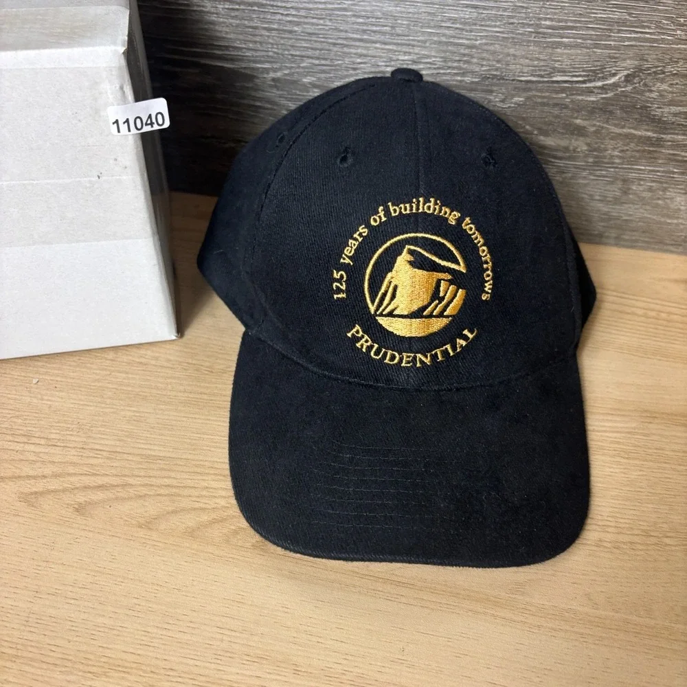 Prudential Hat Cap Strap Back Black Logo Outdoors Adjustable Mens